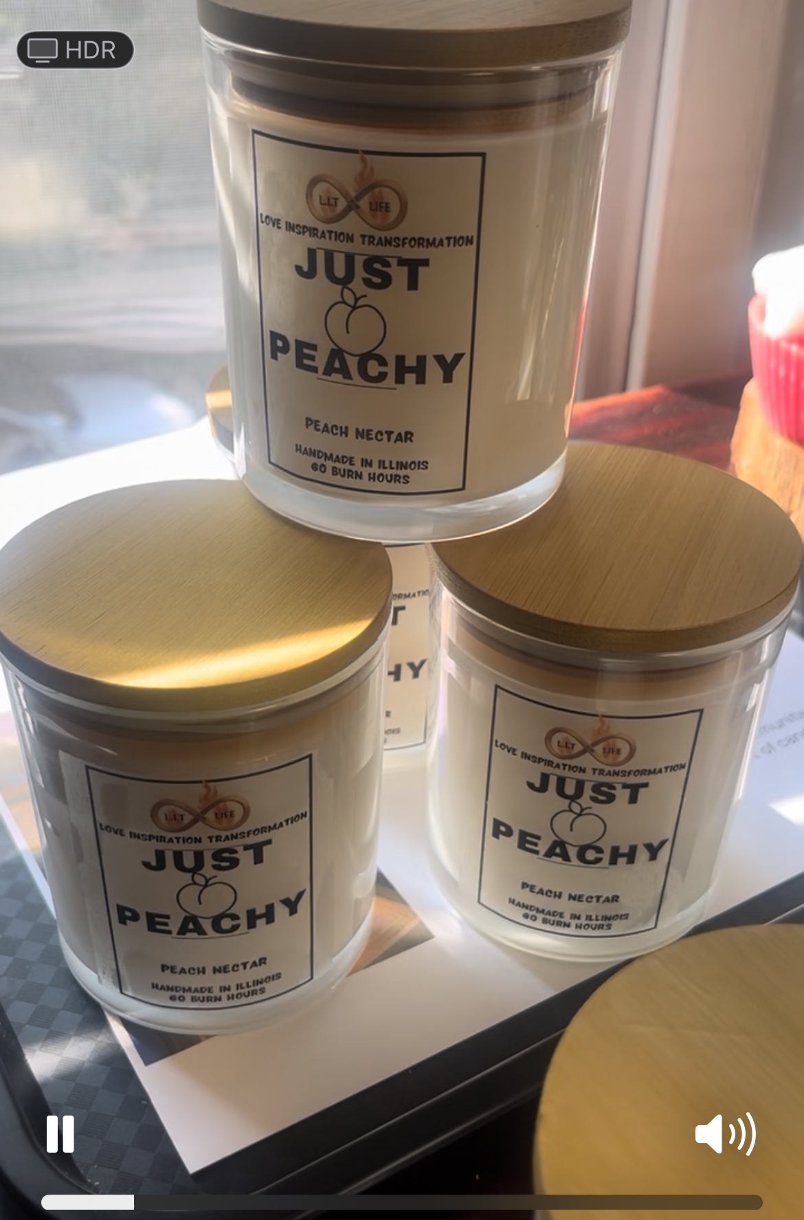 Just Peachy Candle | Peach Nectar Scent for Self-Care & Mood Lifting
